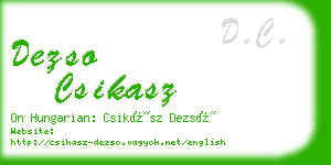 dezso csikasz business card